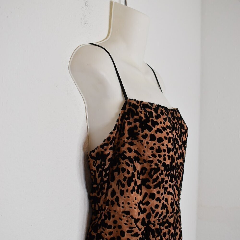 Lush Leopard Dress Sz L Crushed Velvet Animal Print Neutral - Picture 4 of 16